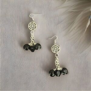 Handmade Dangle Drop Earrings Artisan Earrings 925 Silver Plated Hooks